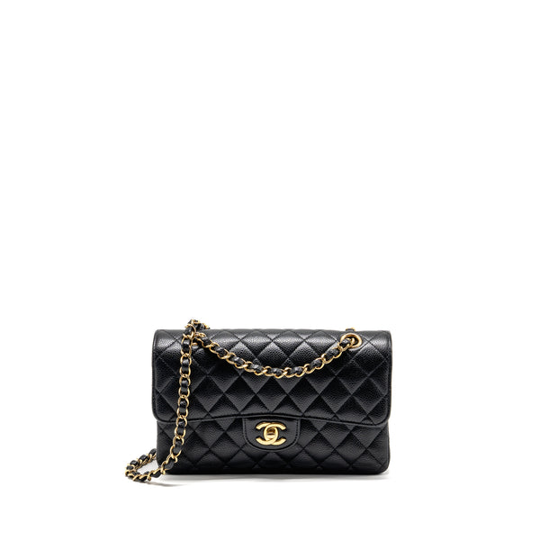 Chanel Small Classic double flap caviar black GHW (microchip)