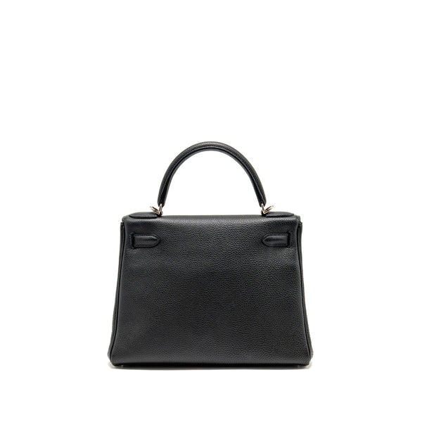 Hermes Kelly 28 Clemence Graphite SHW Stamp Square Q