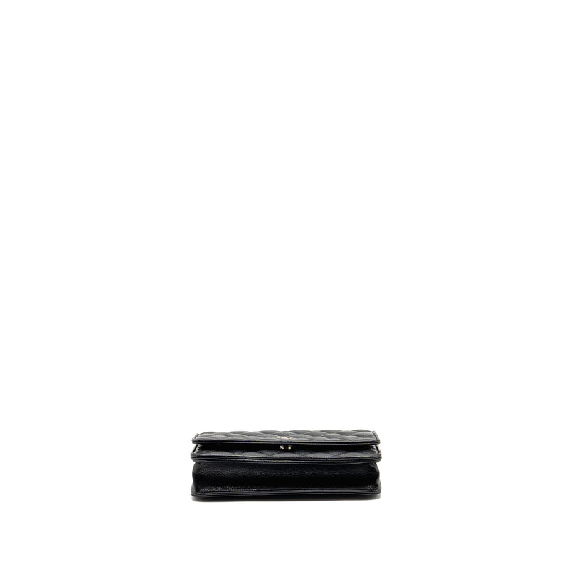 Chanel classic wallet on chain caviar black SHW (microchip)