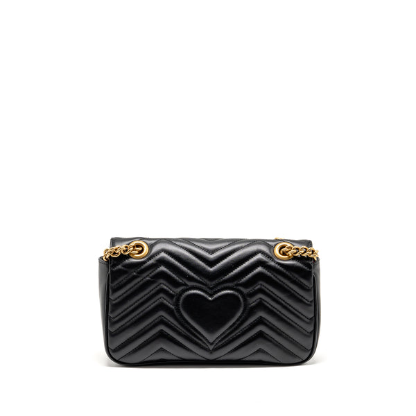 Gucci Small GG Marmont Shoulder Bag Calfskin Black GHW