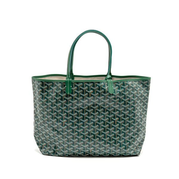 Goyard Saint Louis PM Bag Goyardine Canvas/Chevroches Calfskin Green SHW