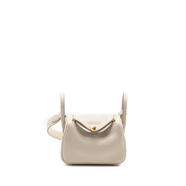 Hermes Mini Lindy II Clemence Craie GHW Stamp K