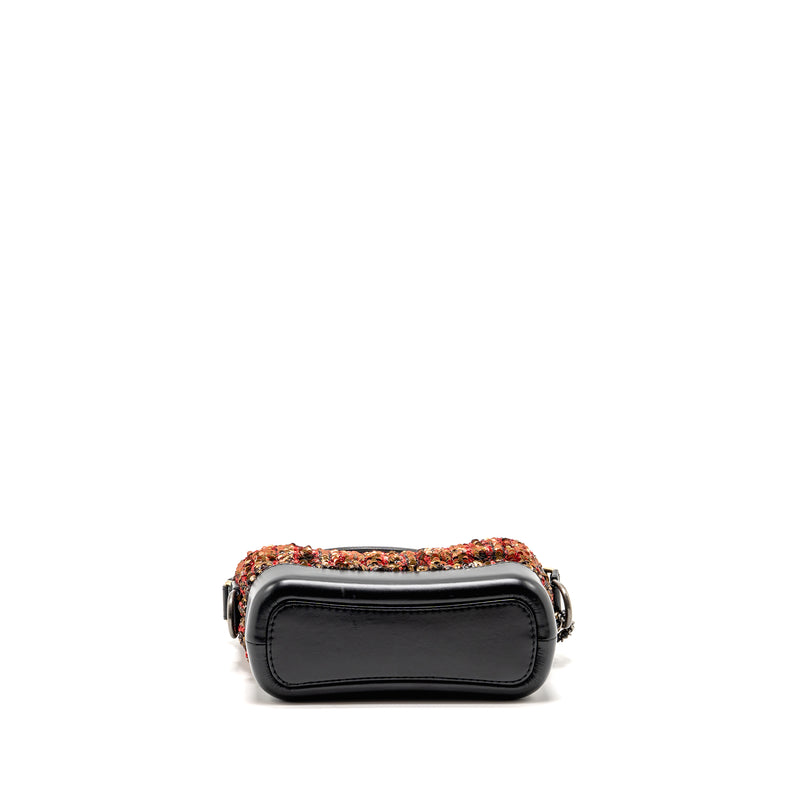 Chanel Small Gabrielle Hobo Bag Sequin/Shiny Calfskin Orange/Black Multicolour Hardware