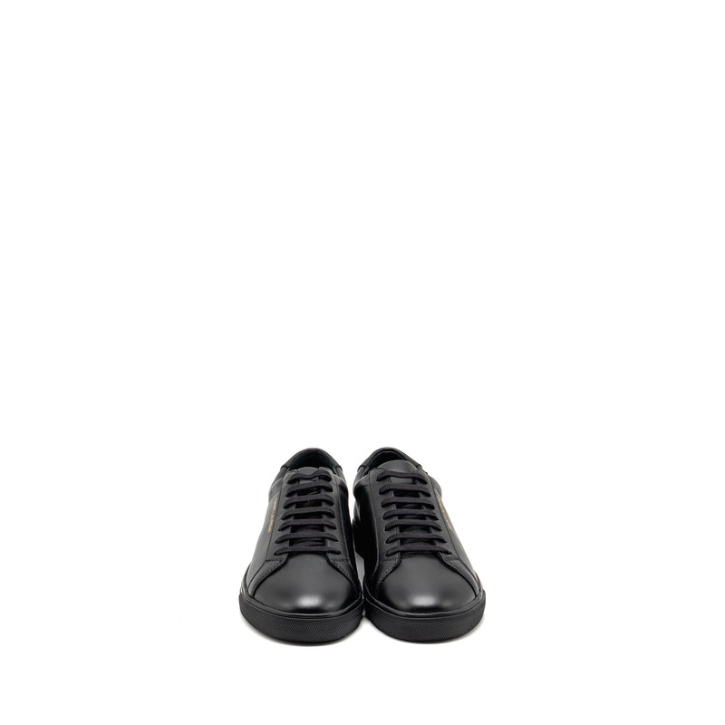 Saint Laurent/YSL Size 43 Andy Low Top Sneakers Leather Black/Gold