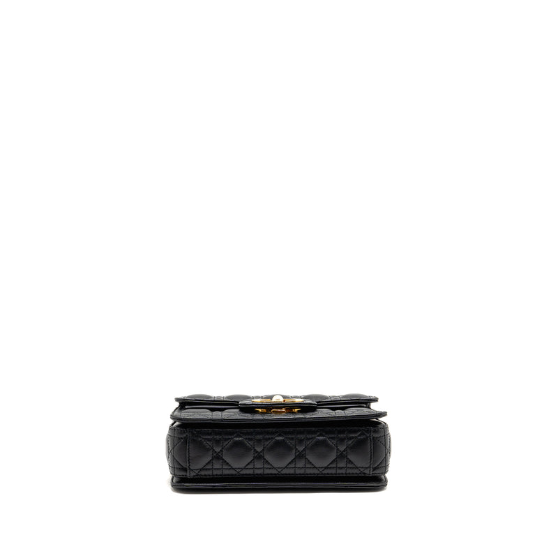 DIOR Small Dior Jolie Top Handle Bag Cannage Calfskin Black GHW