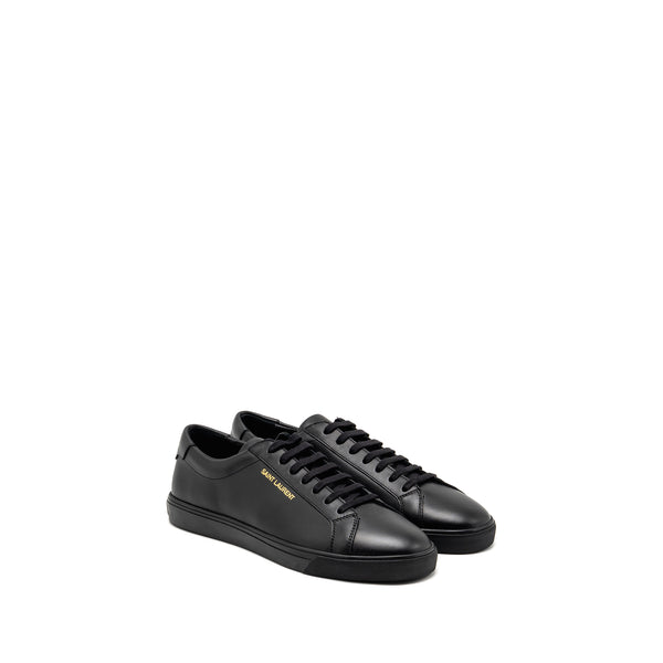 Saint Laurent/YSL Size 43 Andy Low Top Sneakers Leather Black/Gold