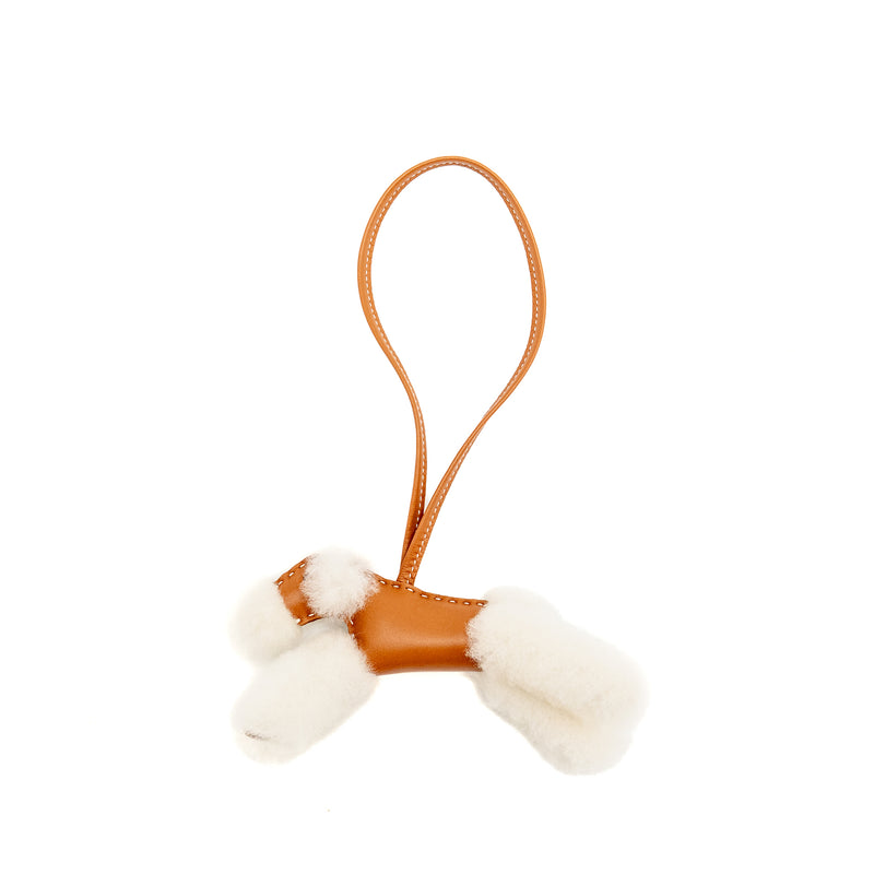 Hermes Budy Shearing Bag Charm Wool/Lambskin Gold Stamp K