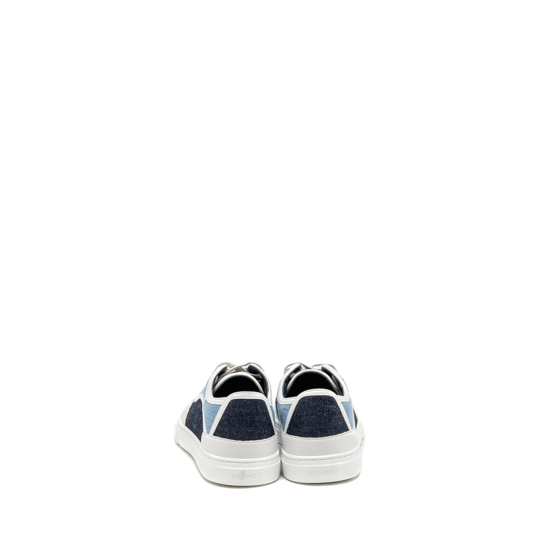 Hermes Size 37 get sneaker rubber/lambskin/cotton Multicolour/bleu