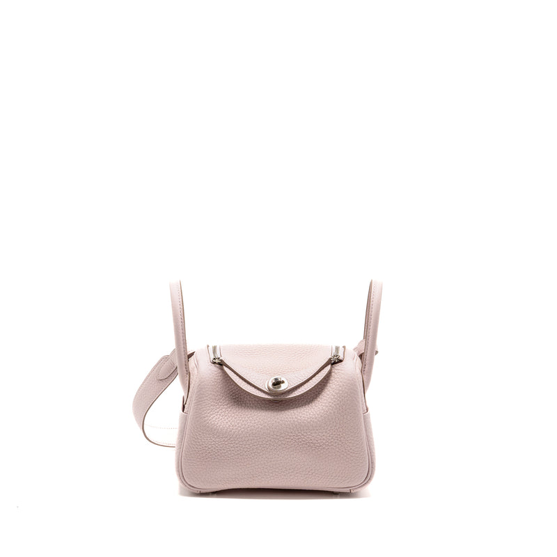 Hermes Mini Lindy Clemence mauve pale SHW stamp B