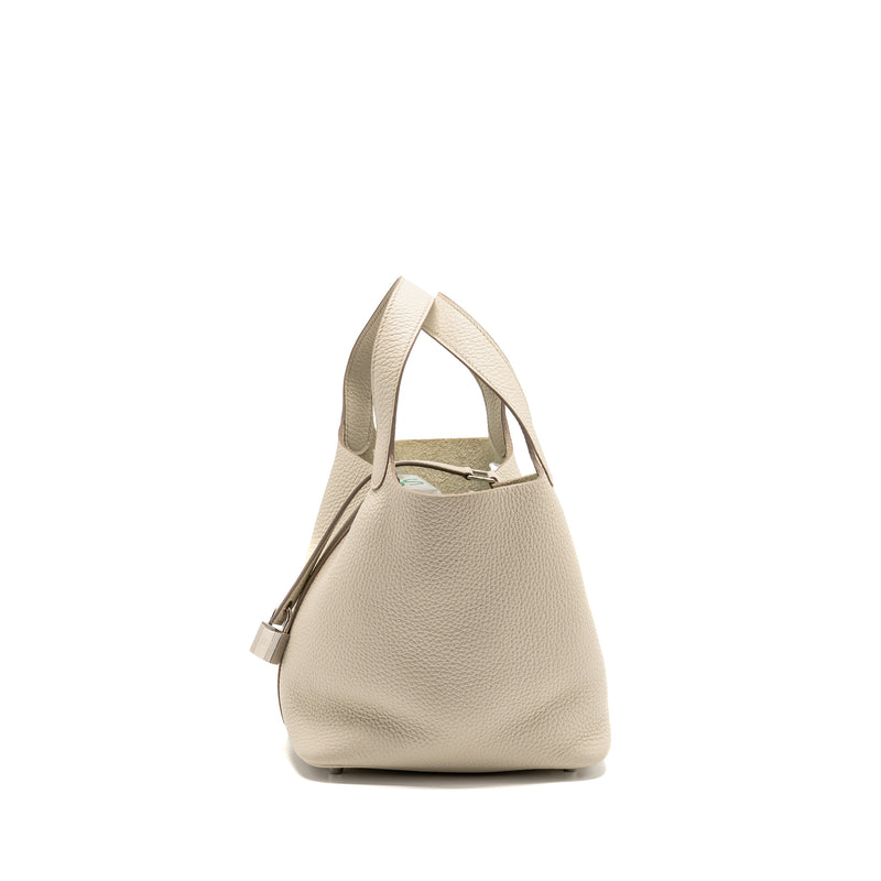 Hermes picotin 18 lock bag Clemence beton SHW stamp U