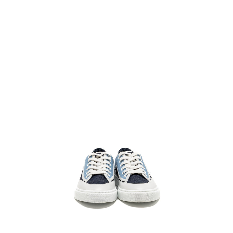 Hermes Size 37 get sneaker rubber/lambskin/cotton Multicolour/bleu