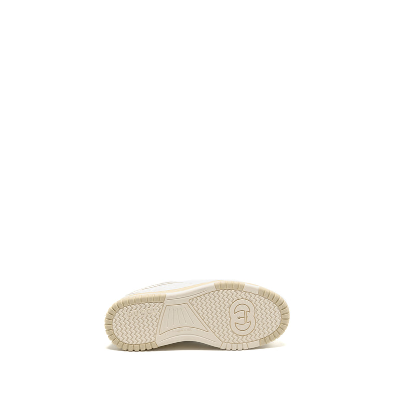 Gucci Size 37.5 Re-Web Trainer GG Supreme Canvas/Leather Beige/White