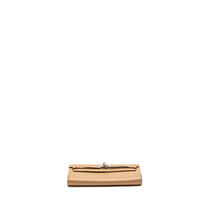 Hermes Kelly to Go Epsom Chai/Mauve Sylvester SHW Stamp U