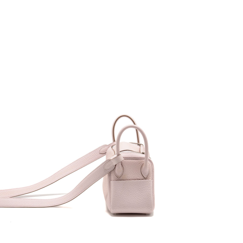 Hermes Mini Lindy Clemence mauve pale SHW stamp B