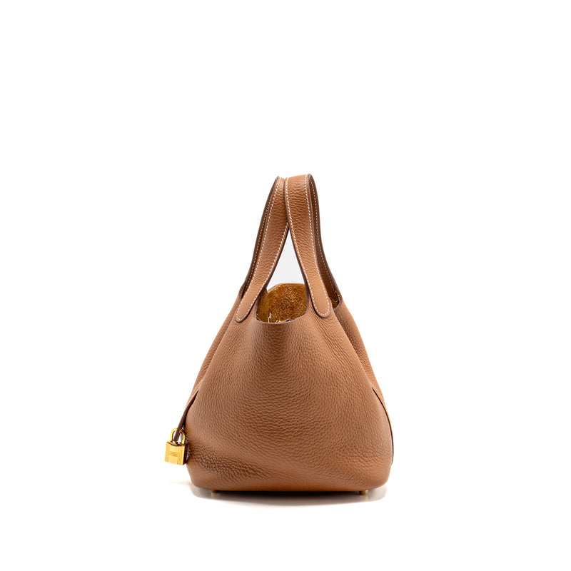 HERMES Picotin 18 Lock Bag Clemence Gold GHW Stamp Z