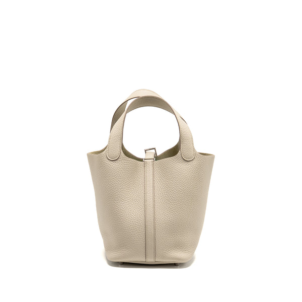 Hermes picotin 18 lock bag Clemence beton SHW stamp U