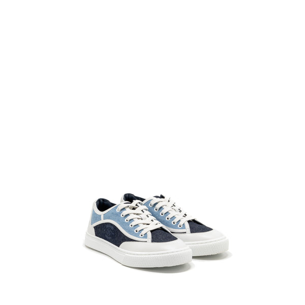 Hermes Size 37 get sneaker rubber/lambskin/cotton Multicolour/bleu