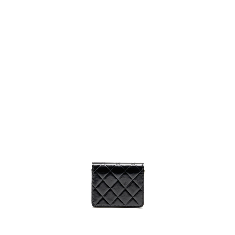 Chanel 31 Flap O-Card Holder Shiny Calfskin Black LGHW (Microchip)