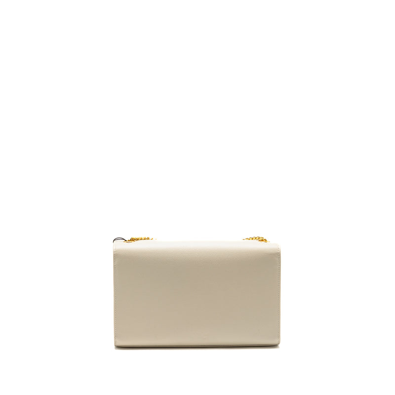 Saint Laurent/YSL Medium Kate Bag Grained Calfskin White GHW