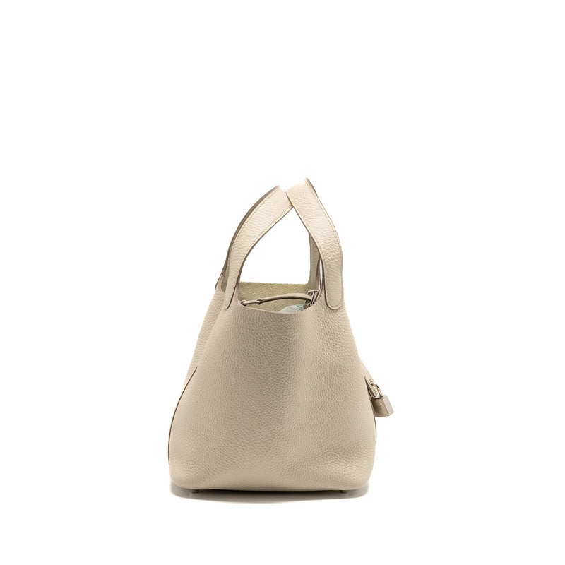 Hermes picotin 18 lock bag Clemence beton SHW stamp U