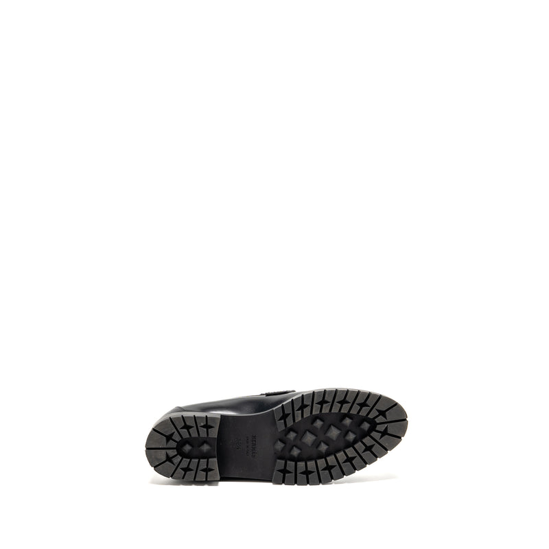 Hermes size 36.5 Paris loafer calfskin black SHW