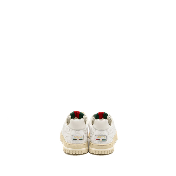 Gucci Size 37.5 Re-Web Trainer GG Supreme Canvas/Leather Beige/White