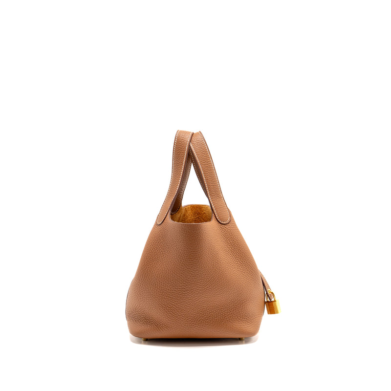 HERMES Picotin 18 Lock Bag Clemence Gold GHW Stamp Z