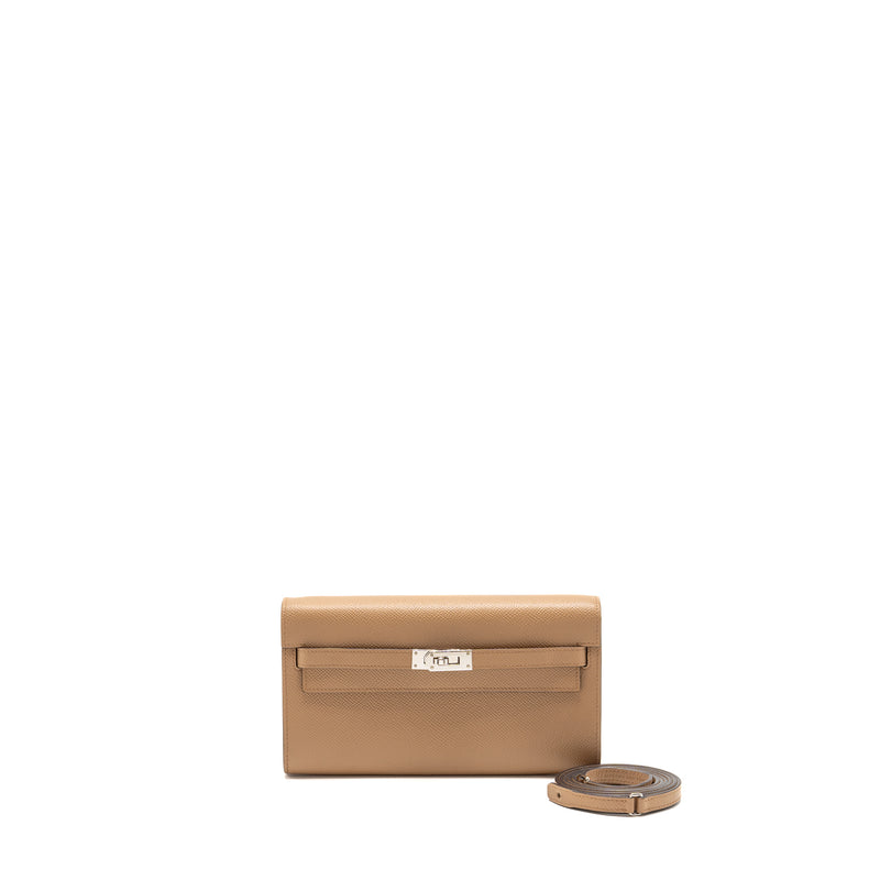 Hermes Kelly to Go Epsom Chai/Mauve Sylvester SHW Stamp U