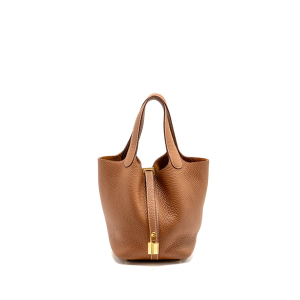 HERMES Picotin 18 Lock Bag Clemence Gold GHW Stamp Z