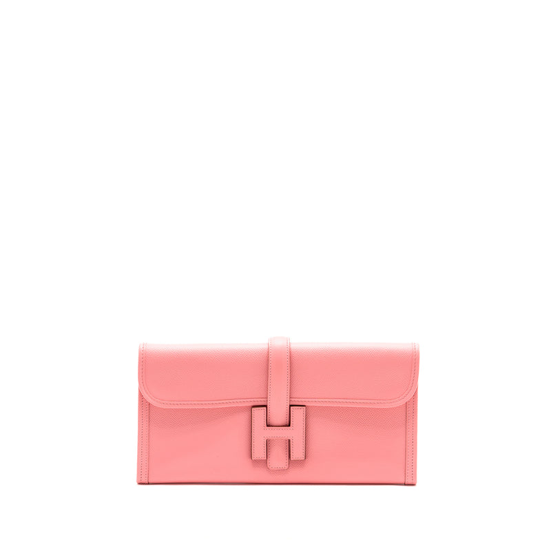 Hermes Jige 29 Clutch Epsom Rose Confetti Stamp Square R