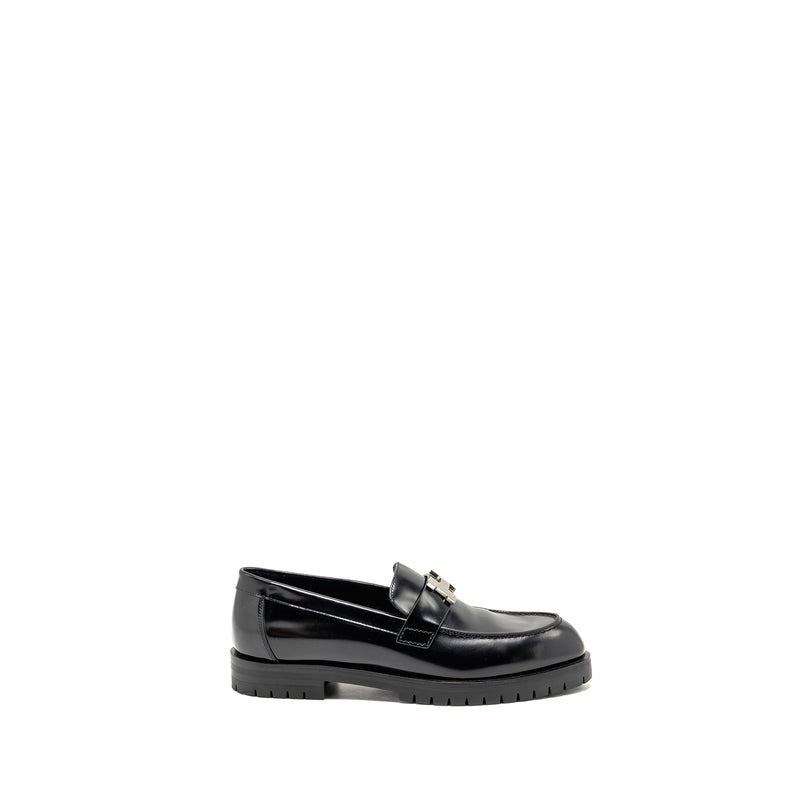 Hermes size 36.5 Paris loafer calfskin black SHW