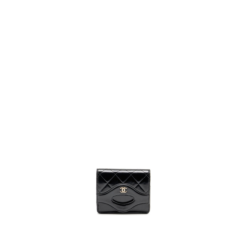 Chanel 31 Flap O-Card Holder Shiny Calfskin Black LGHW (Microchip)