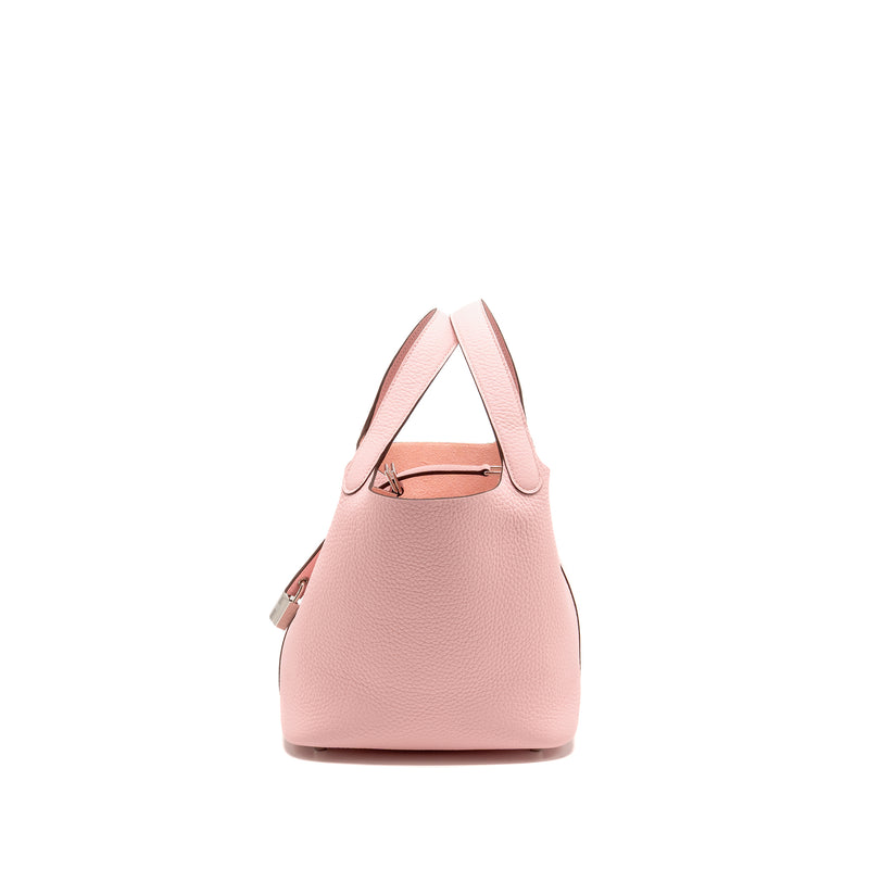 Hermes Picotin 18 Lock bag clemence rose sakura SHW stamp W