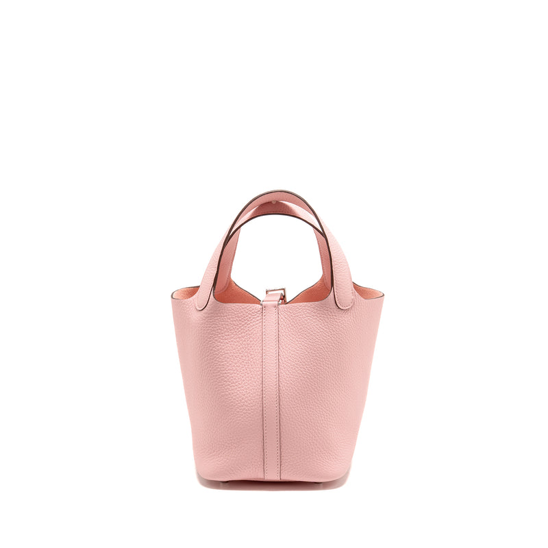 Hermes Picotin 18 Lock bag clemence rose sakura SHW stamp W