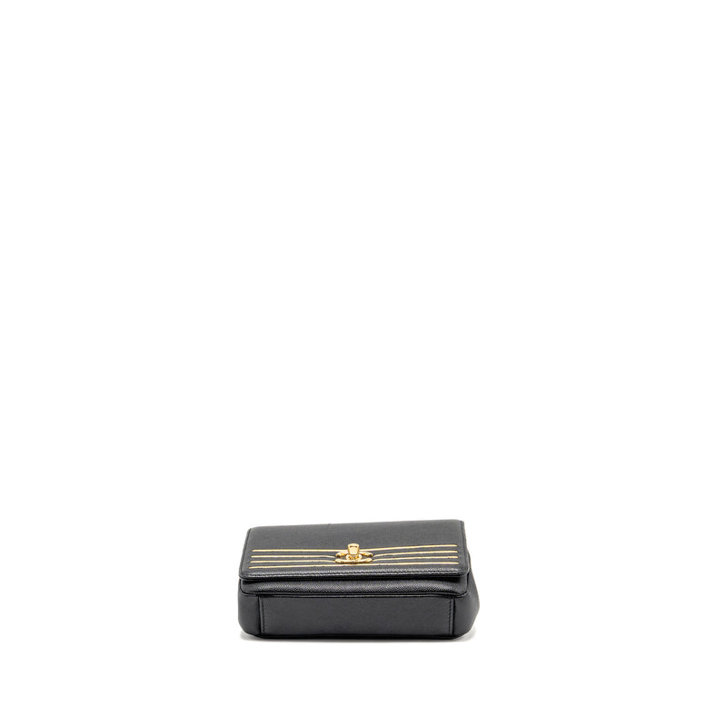 Chanel 19c Captain Gold Belt Waist Bag Caviar Black GHW