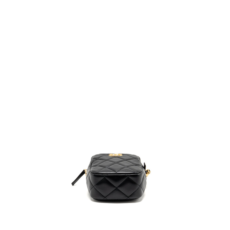 Chanel 22C My Perfect Mini Camera Case with Chain Lambskin Black GHW (Microchip)