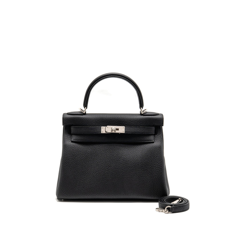 Hermes Kelly 28 Togo Black Brushed SHW Stamp K