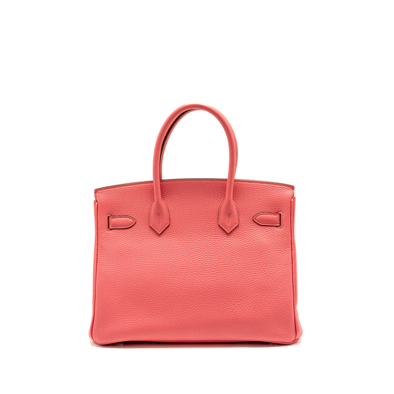 Hermes Birkin 30 Clemence Rose Lipstick SHW Stamp Square R