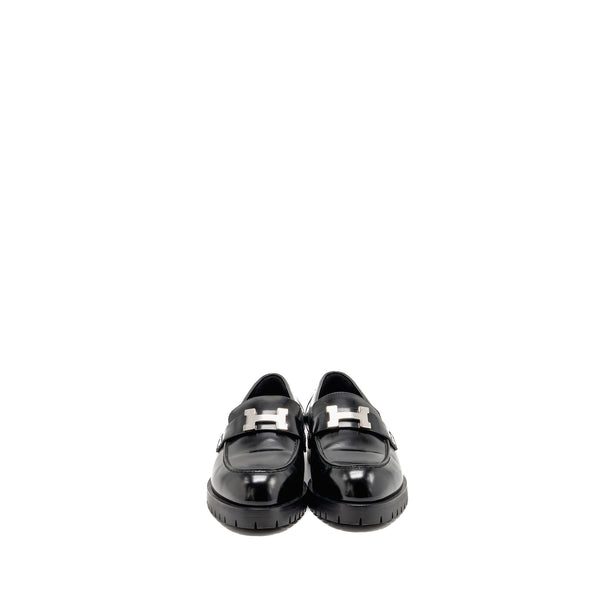 Hermes size 36.5 Paris loafer calfskin black SHW
