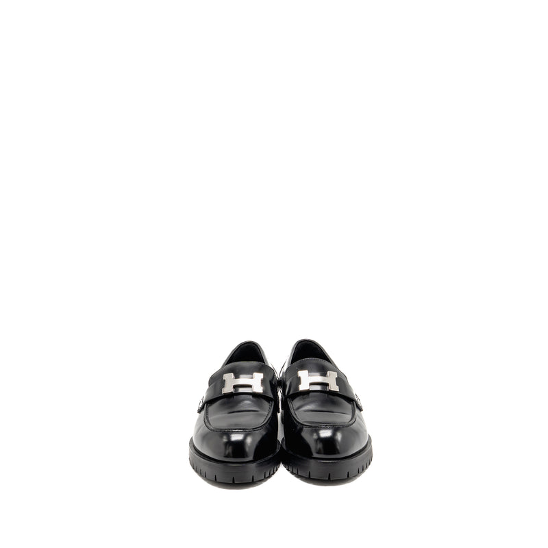 Hermes size 36.5 Paris loafer calfskin black SHW