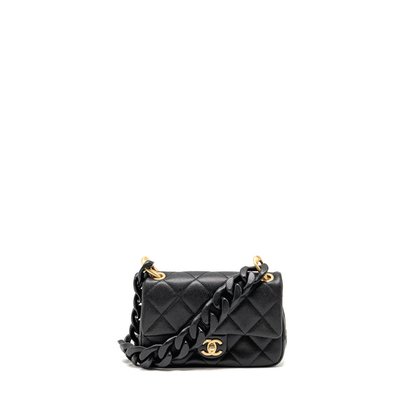 Chanel Giant Black Chain Mini Flap Bag Caviar Black GHW (Microchip)