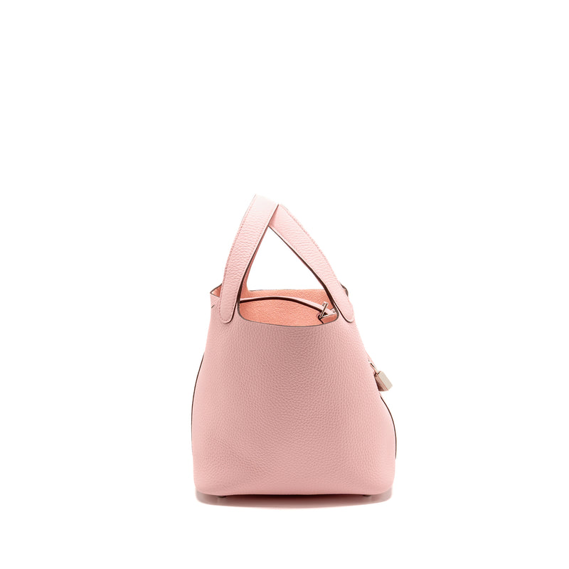 Hermes Picotin 18 Lock bag clemence rose sakura SHW stamp W