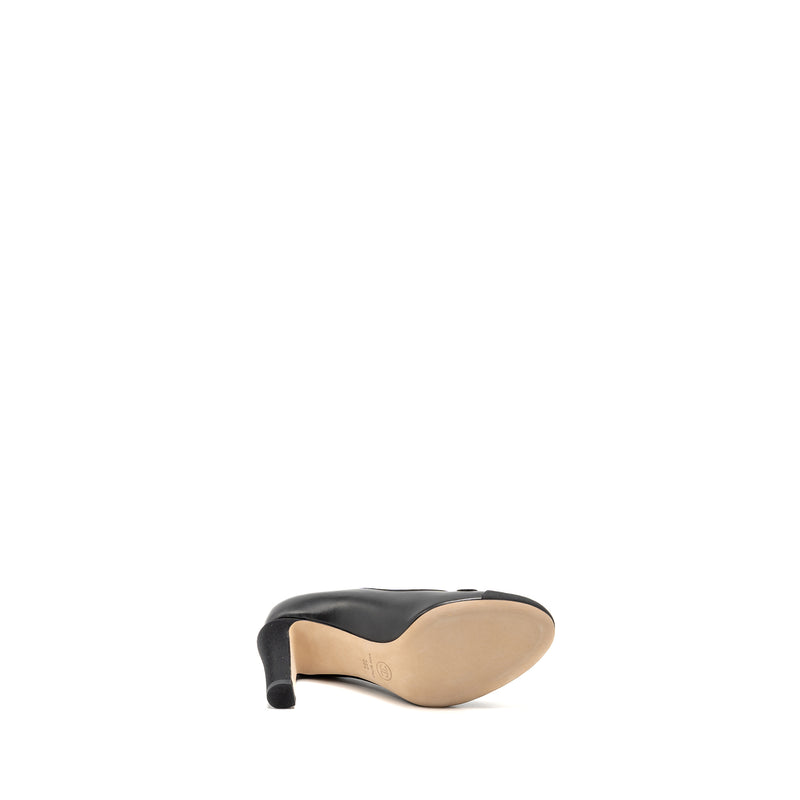 Chanel Size 36 CC Pearl Pumps Leather/Grosgrain Black