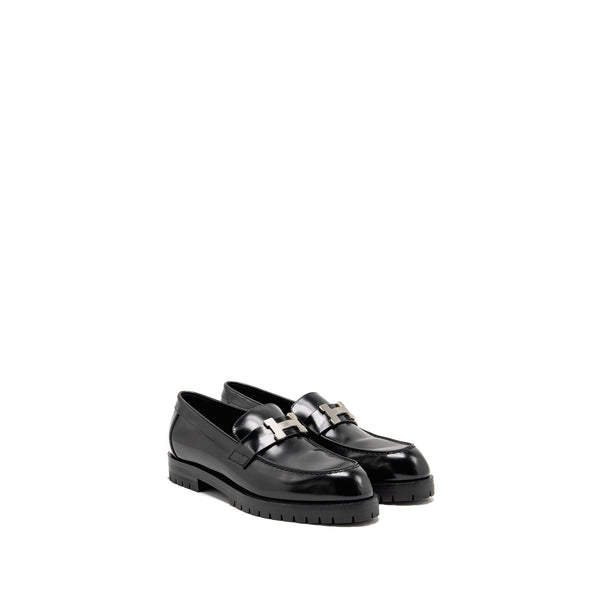 Hermes size 36.5 Paris loafer calfskin black SHW