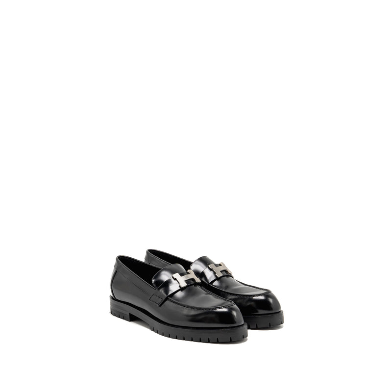 Hermes size 36.5 Paris loafer calfskin black SHW