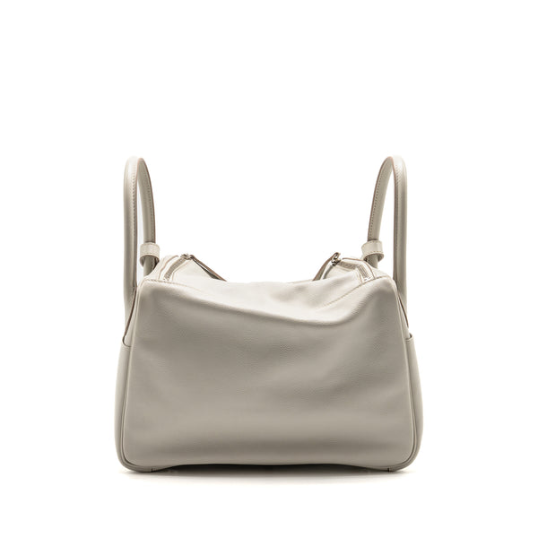 Hermes Lindy 30 Evercolor Gris Pearl SHW stamp square Q