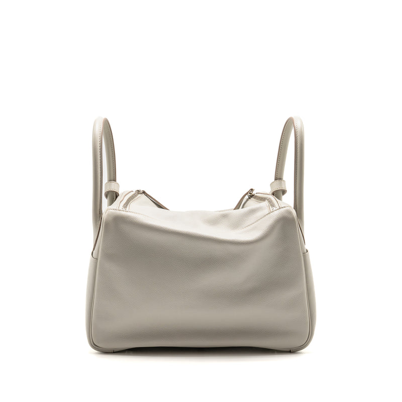 Hermes Lindy 30 Evercolor Gris Pearl SHW stamp square Q