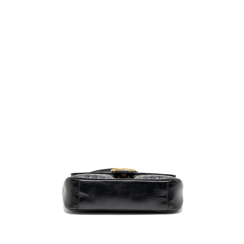 Gucci Medium GG Marmont Shoulder Bag Calfskin Black GHW