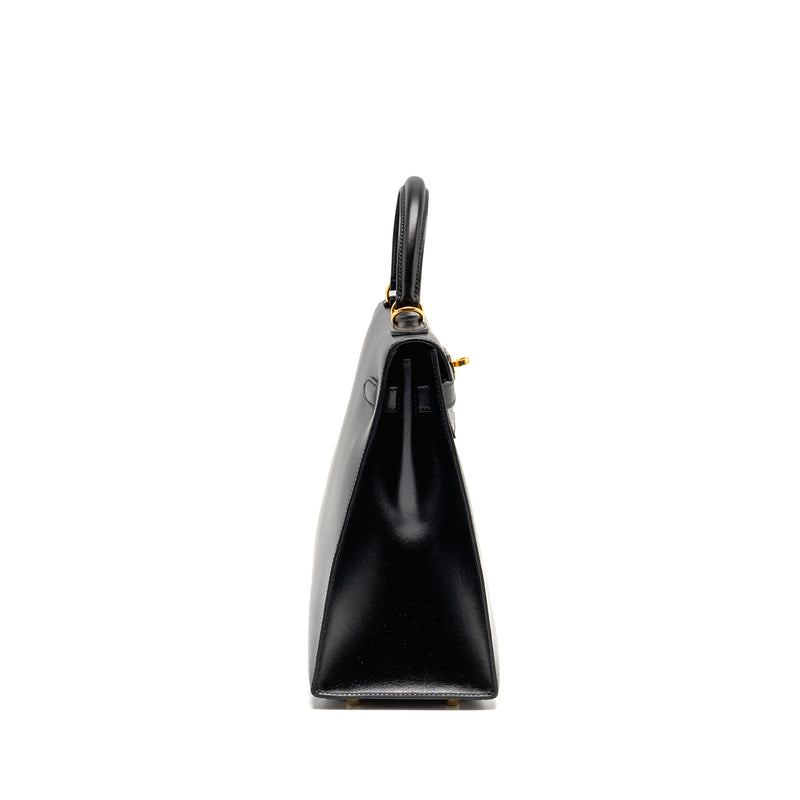 Hermes Vintage Kelly 32 Box Black GHW Stamp Square I
