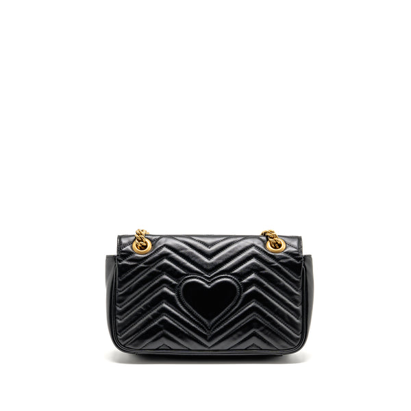Gucci Small GG Marmont Shoulder Bag Calfskin Black GHW